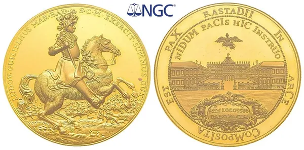 Baden, Ludwig Wilhelm 1677-1707, Goldmedaille 1955